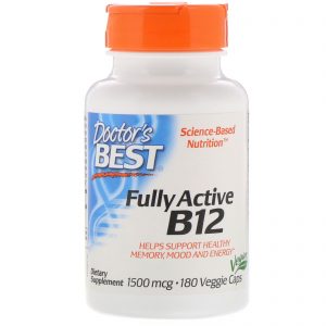 Doctor's Best, Fully Active B12, 1.500 mcg, 180 Cápsulas Vegetais