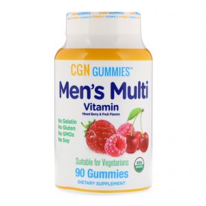 California Gold Nutrition, Balas de Goma Multivitamínicas para Homens, Sem Gelatina, Sem Glúten, Mistura Orgânica de Frutas Silvestres e Sabor de Fruta, 90 Balas de Goma