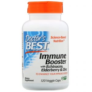Doctor's Best, Reforço Imunológico com Equinácea, Sabugueiro e Zinco, 120 Cápsulas Vegetais