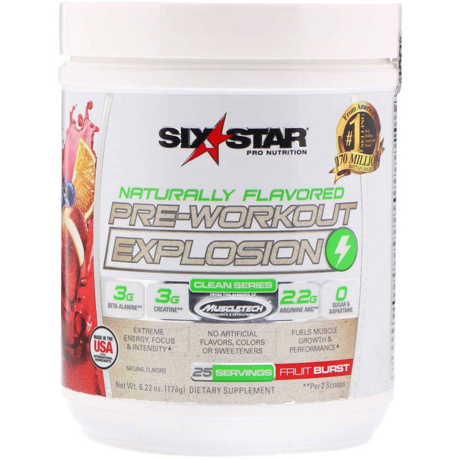 Six Star, Pre-Workout Explosion, Fruit Burst, 6.22 oz (176 g)