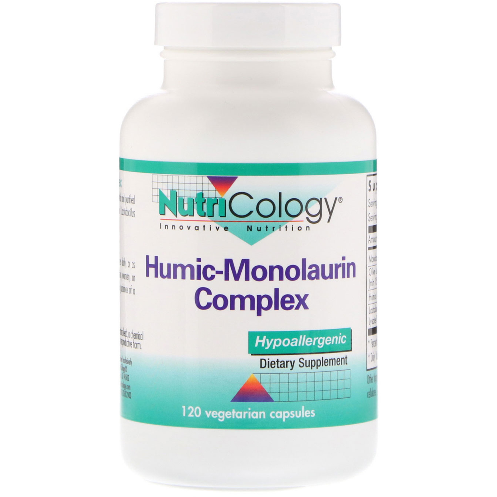 Nutricology, Complexo de Ácido Húmico e Monolaurina, 120 Cápsulas Vegetarianas