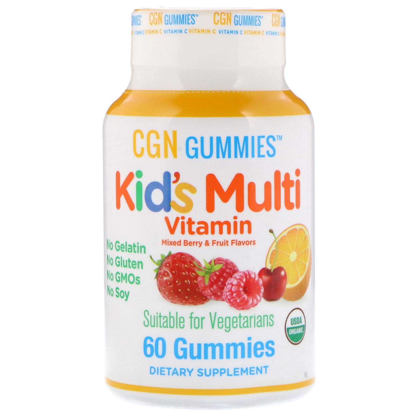 California Gold Nutrition, Balas de Goma Multi-Vitamina para Crianças, Sem Gelatina, Sem Glúten, Mistura de Frutos Silvestres Orgânica e Sabor de Fruta, 60 Balas de Goma