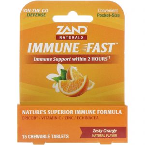 Zand, Immune Fast, Laranja Azeda, 15 Comprimidos Mastigáveis