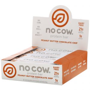 No Cow, Barra de Proteína, Chips de Chocolate com Manteiga de Amendoim, 12 Barras, 60 g (2,12 oz ) Cada