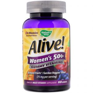 Nature's Way, Alive! Vitaminas em Gomas para Mulheres Acima dos 50, Excelente Sabor de Frutas, 60 Gomas