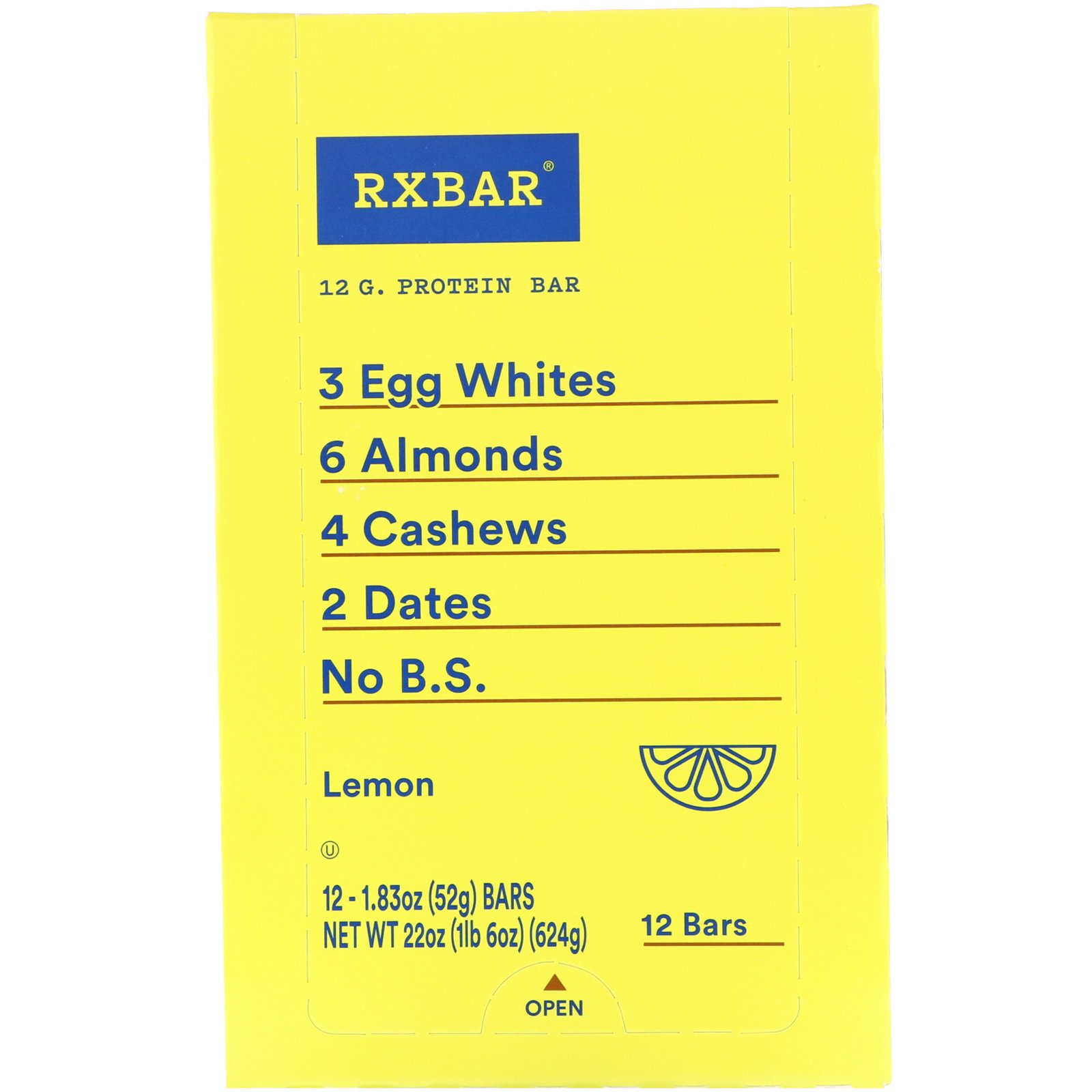 RXBAR, Barra de Proteína, Limão, 12 Barras, 1,83 oz (52 g) Cada - Imagem 2