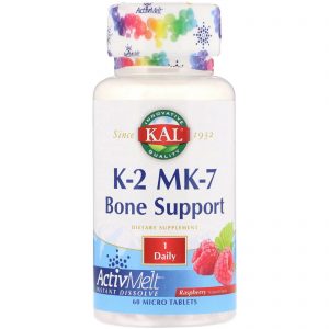 KAL, K-2 MK-7, Suporte Ósseo, Framboesa, 60 Microcomprimidos