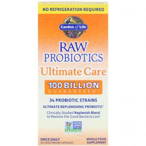 Garden of Life, Raw Probiotics Ultimate Care, 30 Cápsulas Vegetais