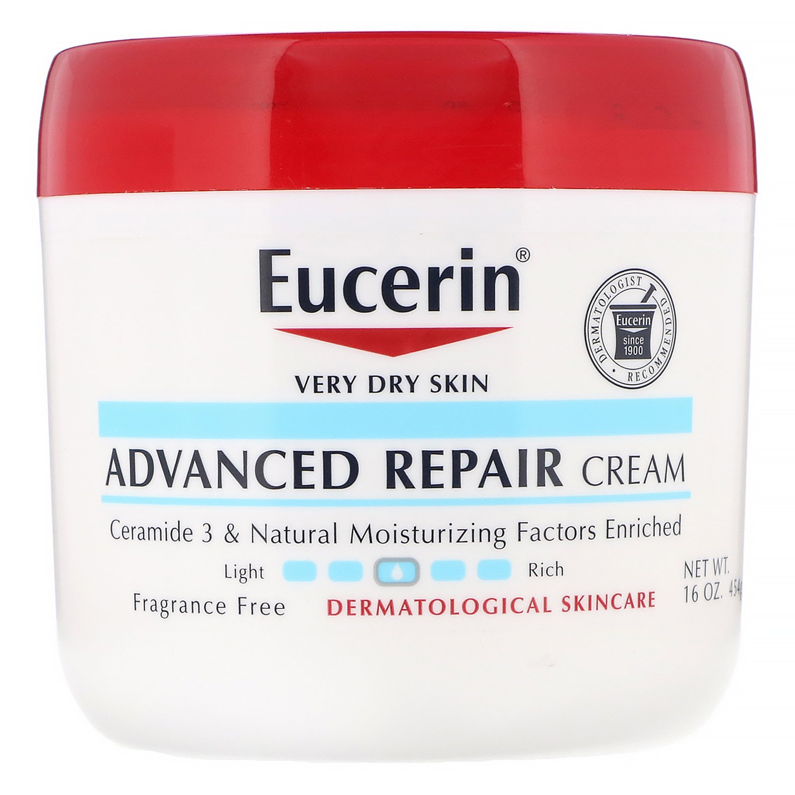 Eucerin, Creme de Reparo Avançado, Sem Perfume, 454 g (16 oz)