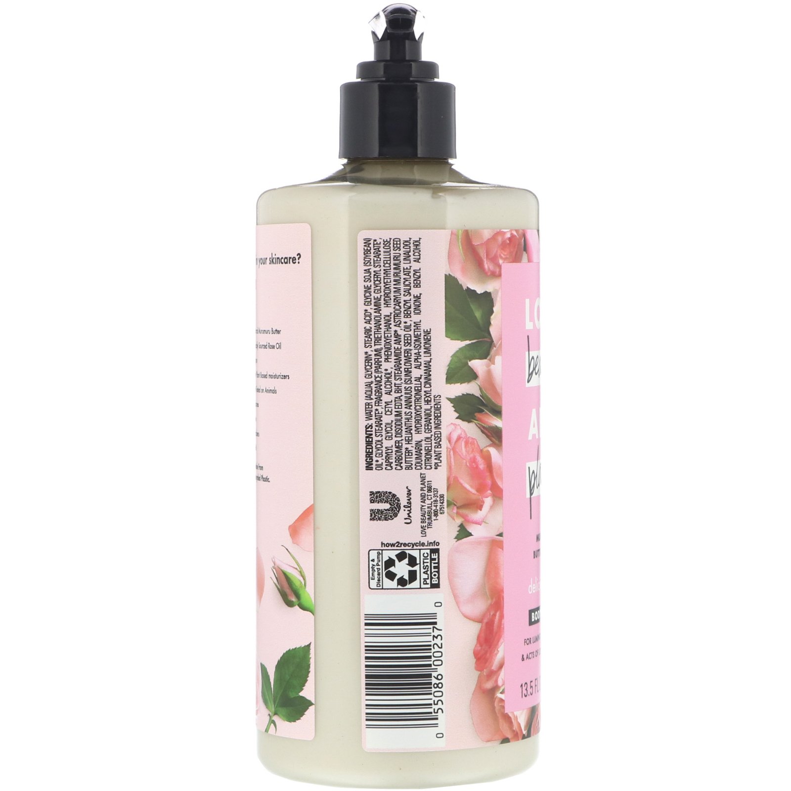 Love Beauty and Planet, Loção Corporal Delicious Glow, Manteiga de Murumuru e Rosas, 400 ml (13,5 fl oz) - Imagem 2