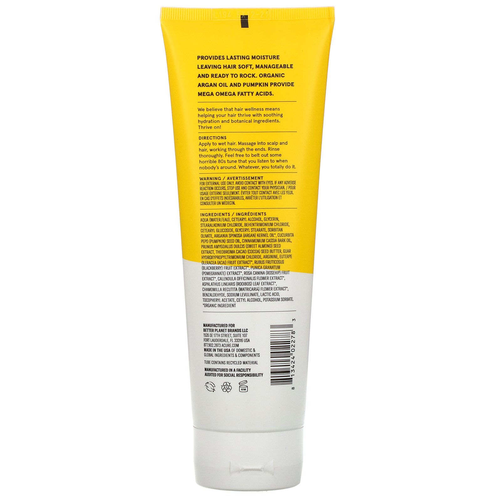 Acure, Ultra Hydrating Conditioner, Argan Oil & Pumpkin, 8 fl oz (236.5 ml) - Imagem 2