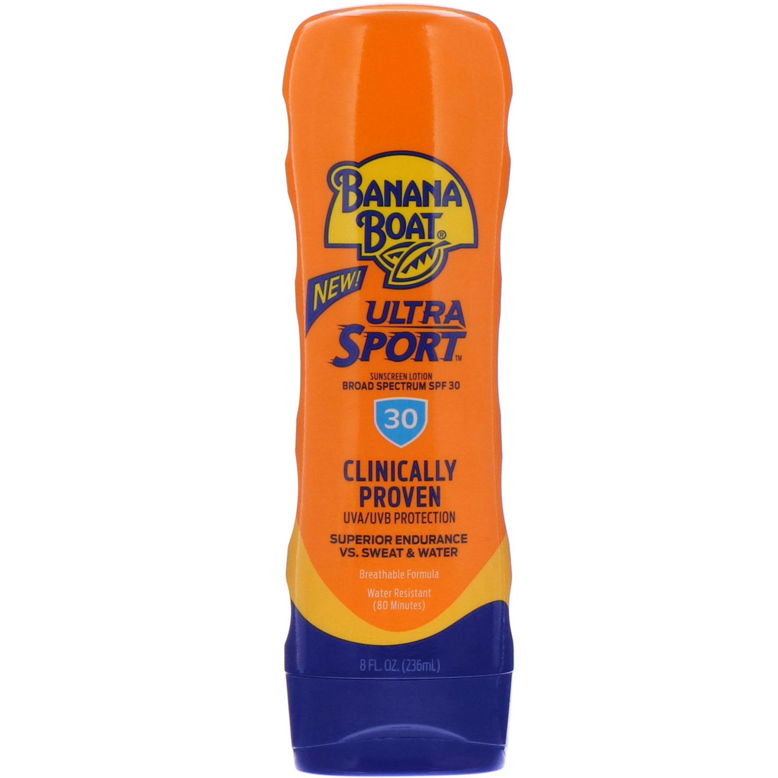 Banana Boat, Ultra Sport, loção de proteção solar, Espectro amplo FPS 30, 236 ml