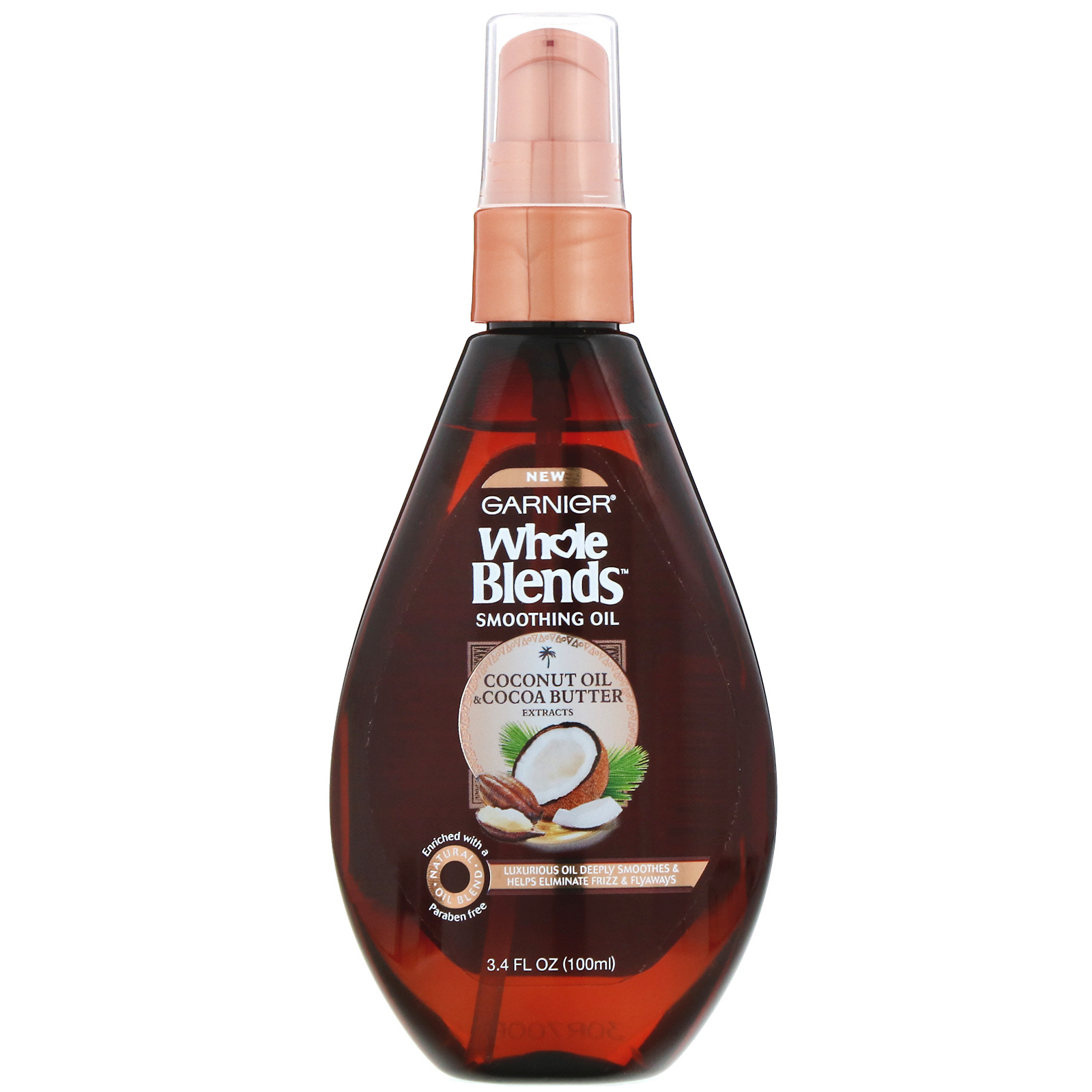 Garnier, Whole Blends, Óleo suavizante com óleo de coco e manteiga de cacau, 100 ml