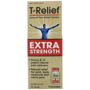 MediNatura, T-Relief, Extra Forte, Homeopático, Comprimidos Analgésicos Naturais, 90 Comprimidos Mastigáveis