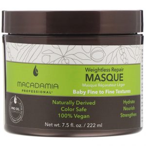 Macadamia Professional, Máscara Reparadora Leve, Texturas Muito Finas a Finas, 222 ml (7,5 fl oz)