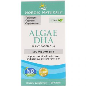 Nordic Naturals, Algas DHA, 500 mg, 60 Cápsulas Softgel