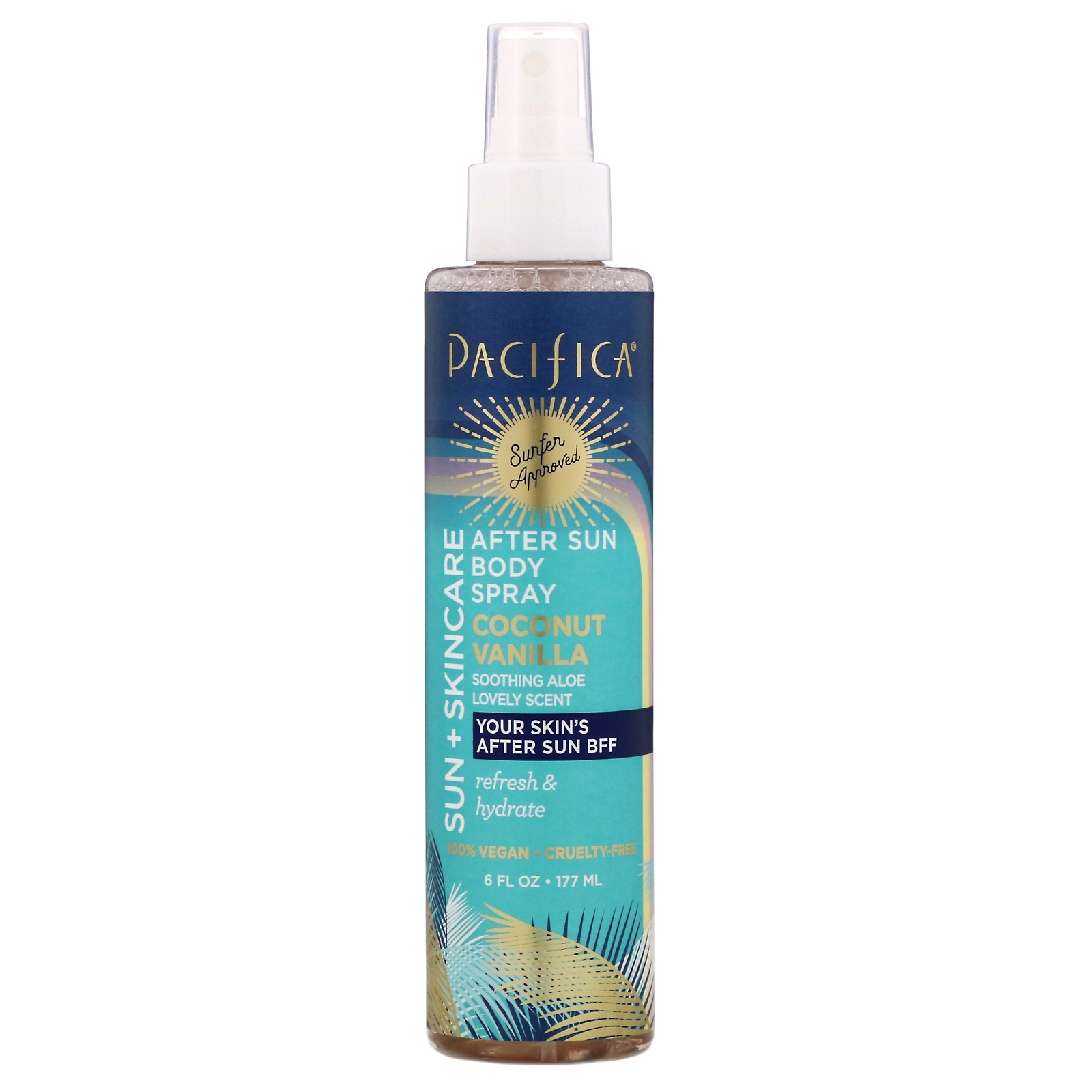 Pacifica, Sun + Skincare, Spray Pós-Sol para o Corpo, Coco e Baunilha, 177 ml (6 fl oz)
