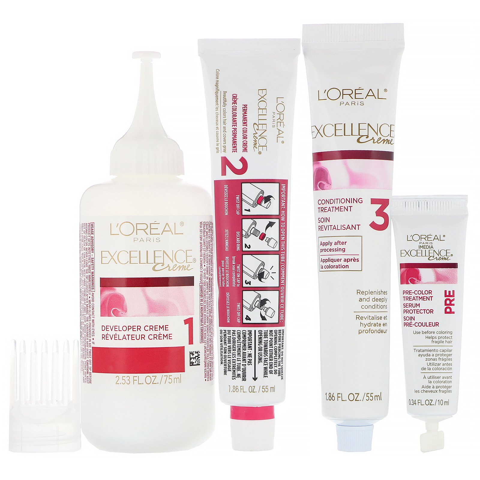 L'Oreal, Excellence Creme, coloração com tripla proteção, 6G Light Golden Brown, 1 aplicação - Imagem 4