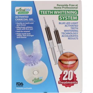 Primal Life Organics, Sistema Branqueador dos Dentes Ativado por Luz, Sem Peróxidos, 20 Tratamentos