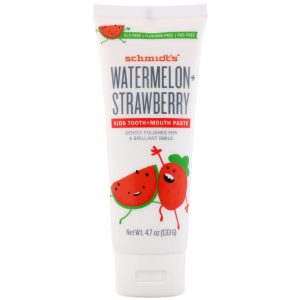 Schmidt's Naturals, Kids Tooth + Mouth Paste, Watermelon + Strawberry, 4.7 oz (133 g)