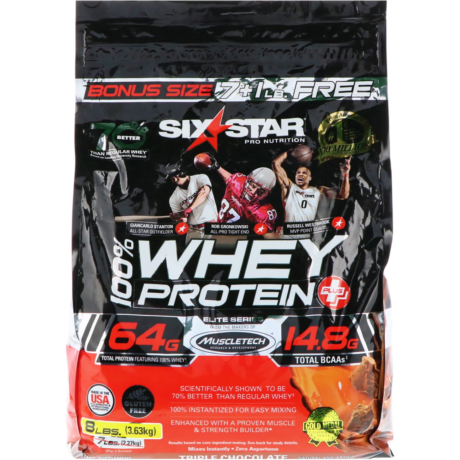 Six Star, Elite Series, Proteína de Whey 100% Plus, Chocolate Triplo, 8 lbs (3,63 kg)