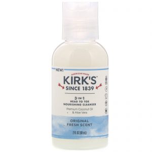 Kirk's, Produto de Limpeza Nutritivo dos Pés à Cabeça 3 em 1, Aroma Fresco Original, 60 ml (2 fl oz)