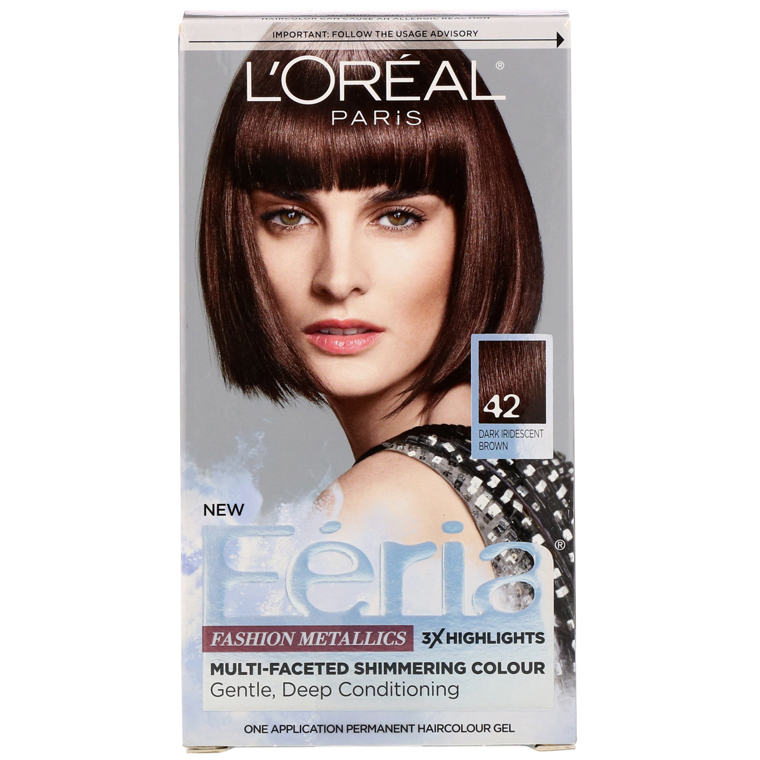 L'Oreal, Féria, cor brilhante multifacetada, Dark Iridescent Brown 42, 1 Aplicação