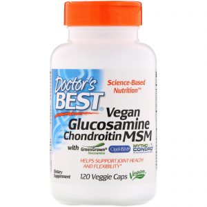 Doctor's Best, Glucosamina e Condroitina MSM Veganas, 120 Cápsulas Vegetarianas