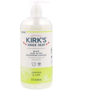 Kirk's, Purificador Nutritivo 3 em 1 Cabeça aos Pés, Junípero e Limão, 946 ml