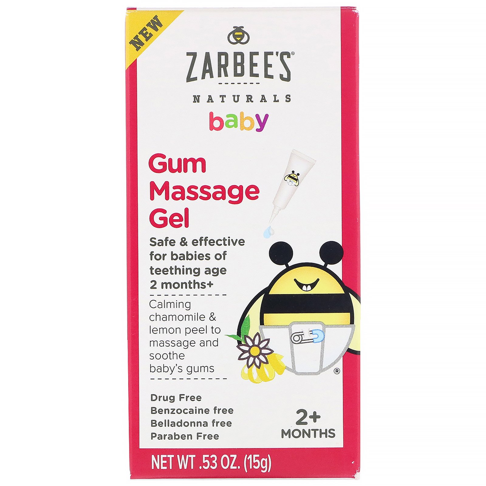 Zarbee's, Bebê, Gel de Massagem com Goma, 2+ Meses, 15 g (0,53 oz)