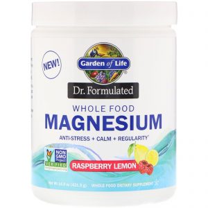 Garden of Life, Dr. Formulated, Magnésio de Alimento Integral em Pó, Framboesa e Limão, 421,5 g