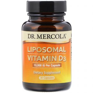 Dr. Mercola, Vitamina D3 Lipossomal, 10.000 UI, 30 Cápsulas