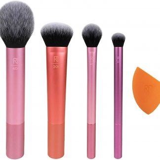 Real Techniques by Samantha Chapman, Essenciais Diários, Para Blush + Base + Sombra + Delineador + Corretivo, 5 Peças