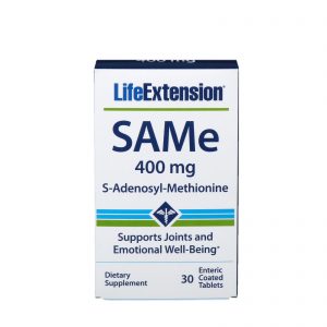 Life Extension, SAMe, S-adenosilmetionina, 400 mg, 30 Comprimidos com Revestimento Entérico