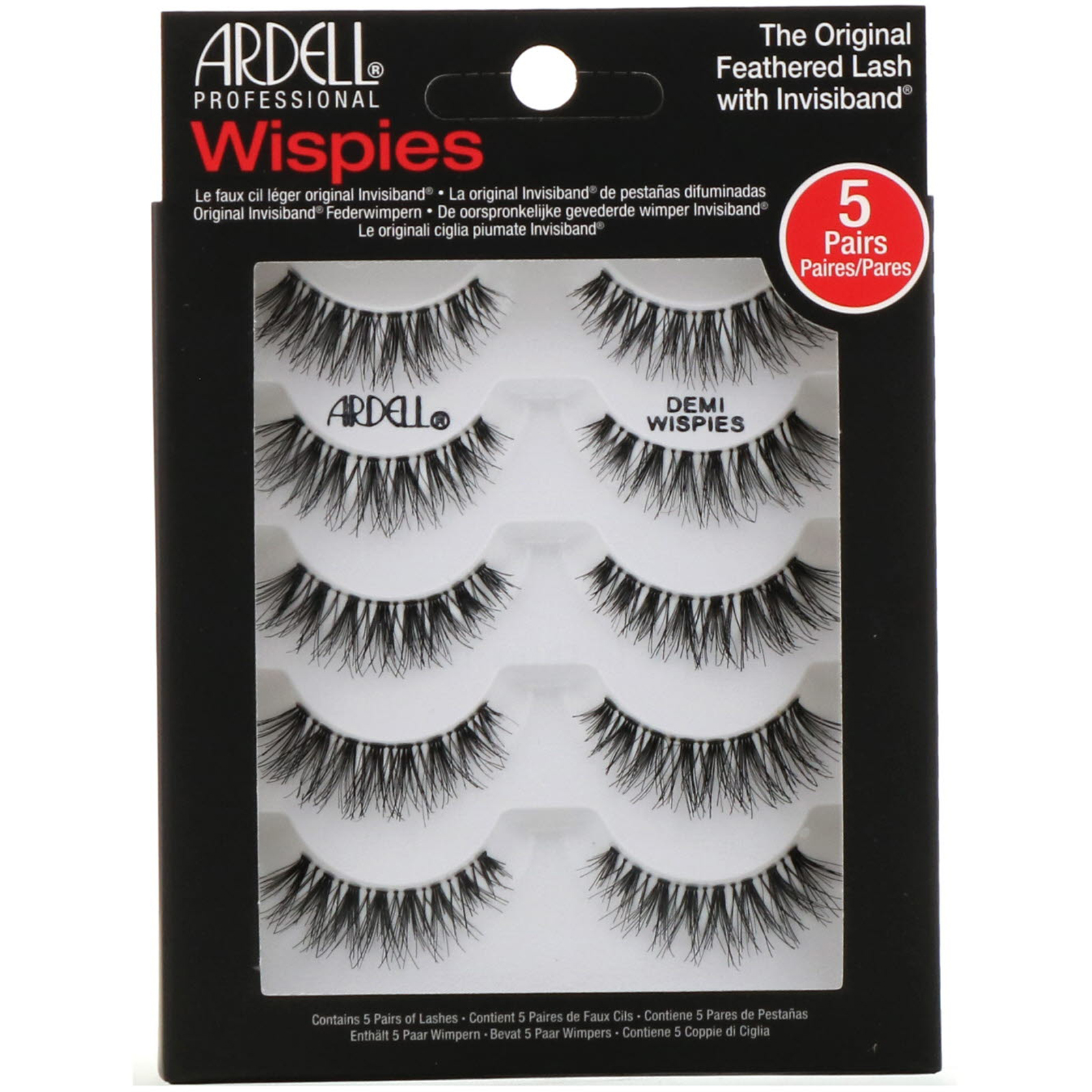 Ardell, Wispies, os Originais Cílios Forrados com Invisiband, 5 Pares