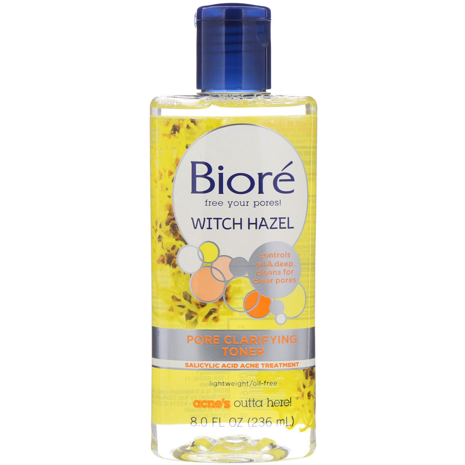 Biore, Tônico clareador de poros, hamamélis, 8 fl oz (236 ml)