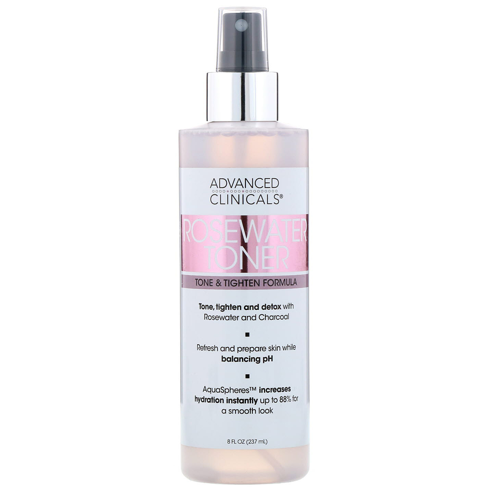 Advanced Clinicals, Rosewater Toner, Tone & Tighten Formula, 8 fl oz (237 ml)