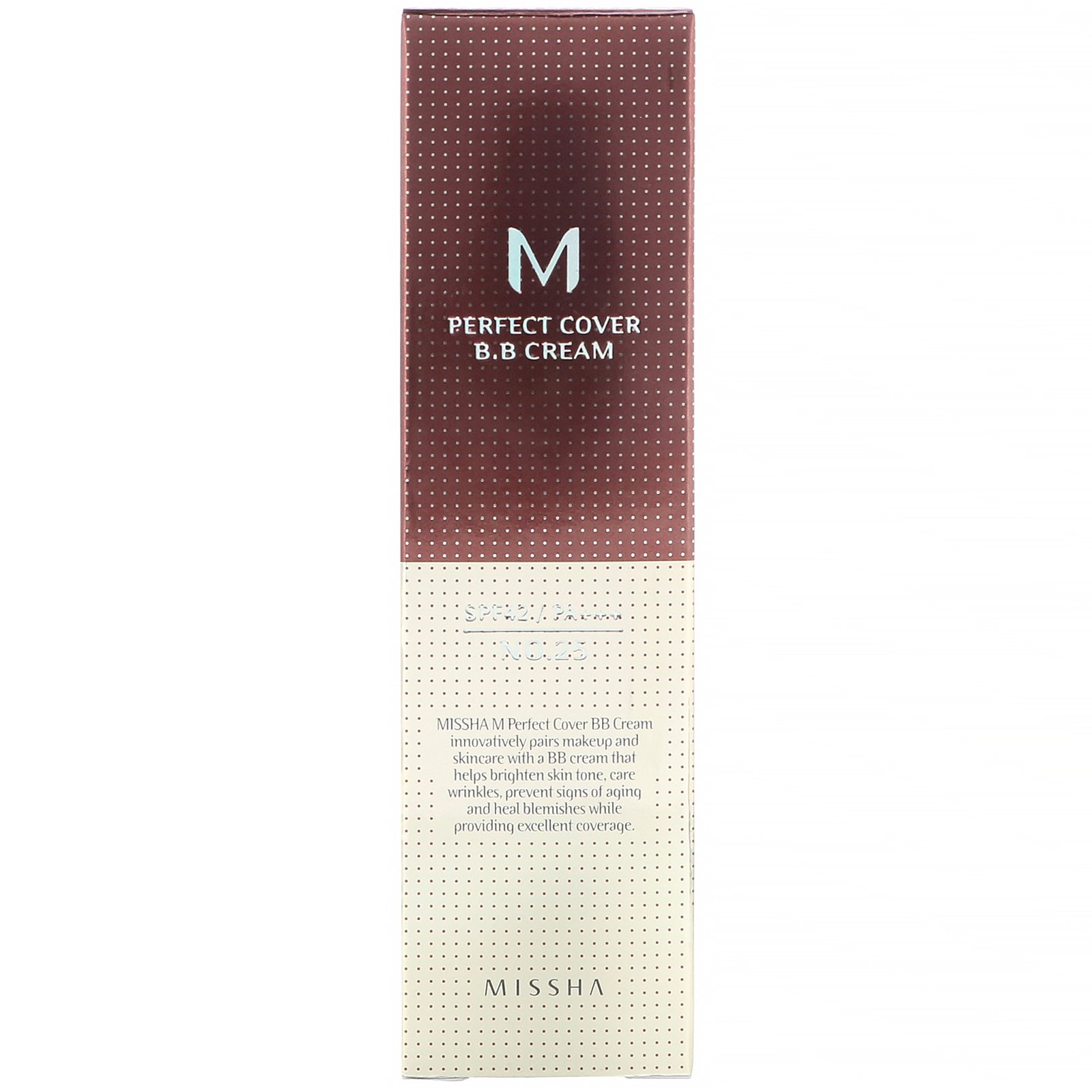 Missha, M Perfect Cover B.B Cream, SPF 42 PA+++, No. 25 Warm Beige, 1.7 oz (50 ml) - Imagem 2