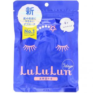 Lululun, Hidratação, Máscara Facial Azul, 7 Folhas, 113 ml (3,82 fl oz)