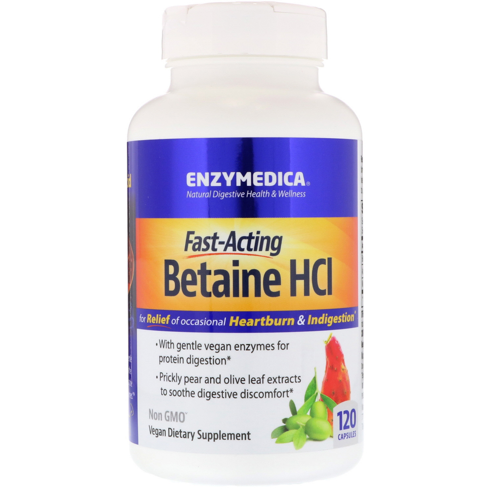 Enzymedica, HCl de Betaína, 120 Cápsulas - Imagem 3