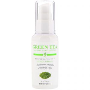 Tosowoong, Pura Essência Natural de Chá Verde, Tratamento Clareador, 60 ml