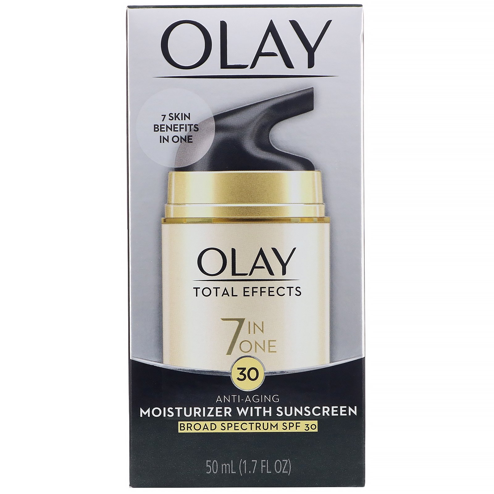 Olay, Total Effects, Hidratante anti-idade 7 em 1 com protetor solar, FPS 30, 50 ml (1,7 fl oz) - Imagem 2