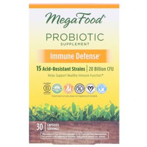 MegaFood, Probiotic Supplement, Immune Defense, 30 Capsules