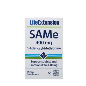 Life Extension, SAMe, S-adenosilmetionina, 400 mg, 60 Comprimidos com Revestimento Entérico