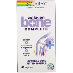 Solaray, Cólageno Bone Complete, Fórmula Avançada para a Matriz Óssea, 90 Cápsulas Vegetais