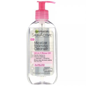 Garnier, SkinActive, Espuma de limpeza micelar, Removedor de maquiagem multifuncional, Todos os tipos de pele, 200 ml