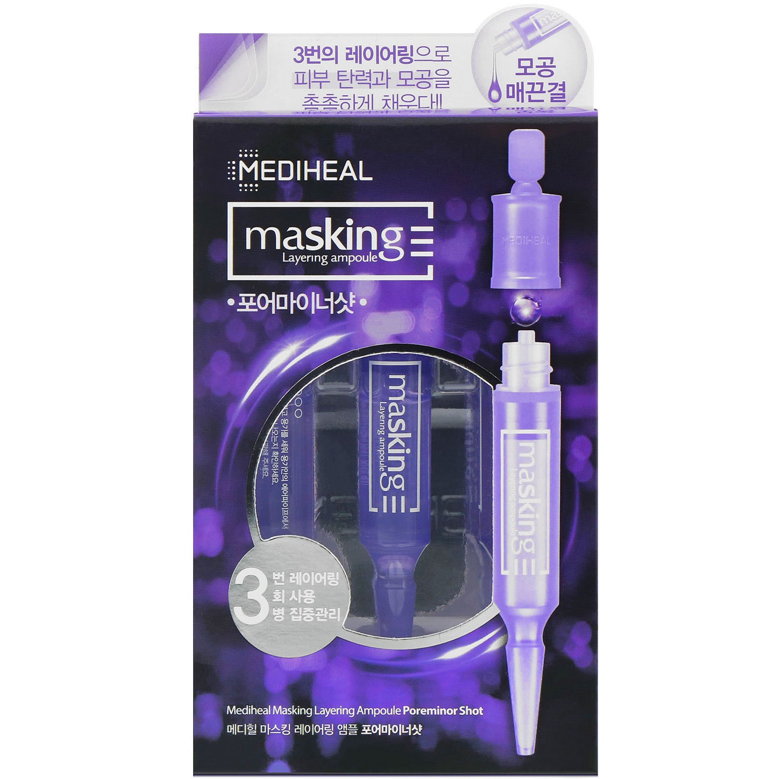 Mediheal, Ampola de Máscara em Camadas, Poreminor Shot, 3 Ampolas