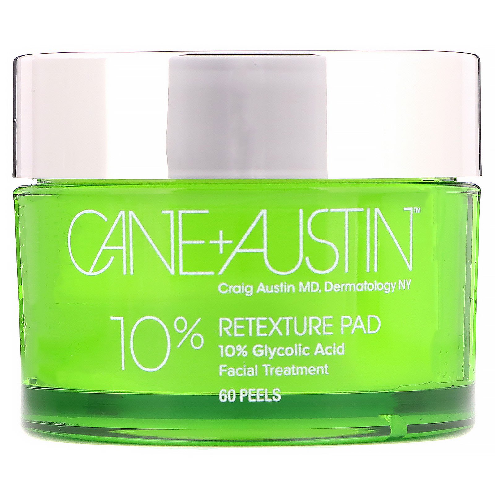 Cane + Austin, Esponja Retexture, ácido glicólico a 10%, 60 esponjas