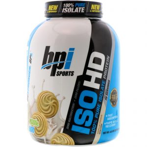 BPI Sports, ISO HD, Proteína Isolada 100% Pura, Cookie de Baunilha, 2.170 g (4,8 lb)