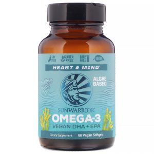 Sunwarrior, Ômega-3, DHA + EPA Vegano, 60 Cápsulas Veganas Gelatinosas